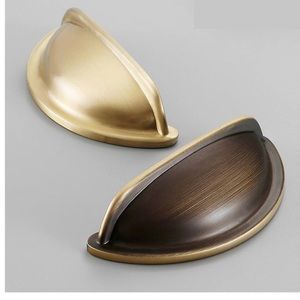 Gold Shell Shape Drawer Handle Solid Brass Multi Use Knob 6pcs